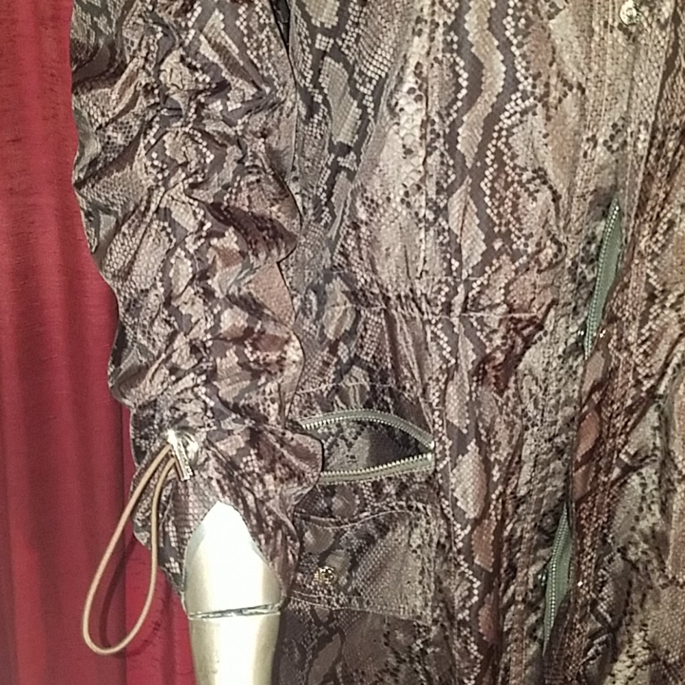 Michael Kors Snake Skin Python Rainjacket Brown S… - image 6